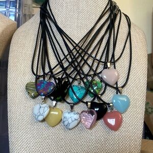 Hand Crafted Natural Stone Necklaces By Aeralynn W/ Gift Box